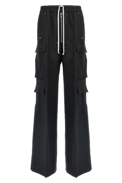Rick Owens Womens Black Cargobelas Wide-leg Satin Trousers In Black