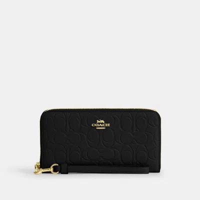 Coach Outlet Long Zip Around Wallet In Signature Leather In Multi