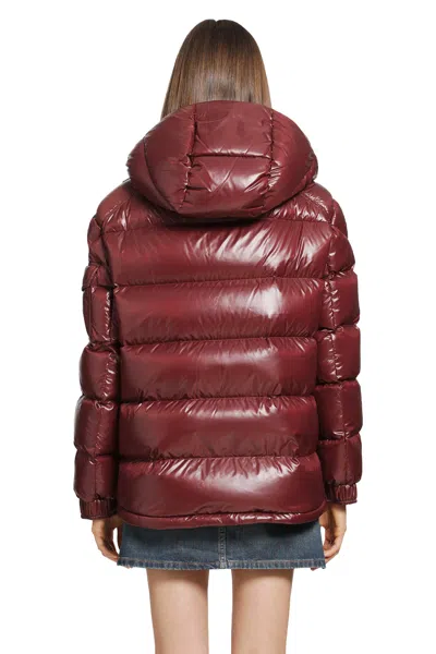 Moncler Ruby Red Down Jacket In Lacquered Nylon In Red