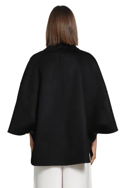 Max Mara Double-breasted Cape In Black