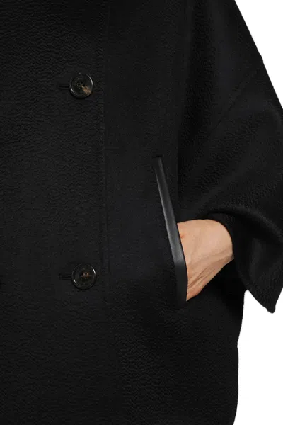 Max Mara Double-breasted Cape In Black