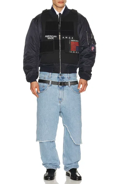 Awge Double Layer Denim In Blue