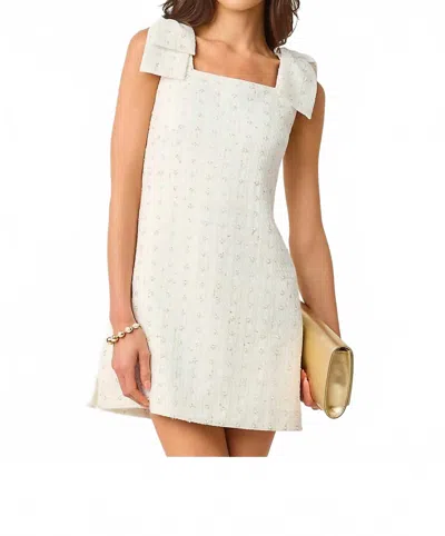 Lilly Pulitzer Anders Skirted Shift Romper In Resort White Flower Pearl Embellished Boucle In Multi