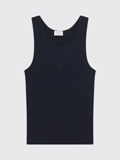 Saint Laurent Cotton Basic Tank Top In Black