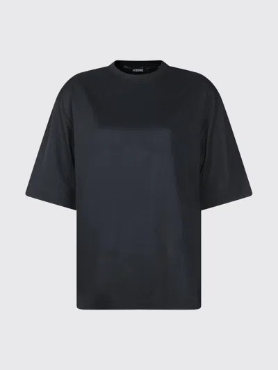 Jacquemus Basic Polyester T-shirts In Black
