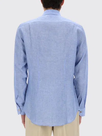 Paul Smith Tailored Fit Linen Classic Shirt In Blue