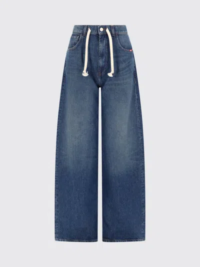 Amish Danielle Drawstring Jeans In Denim In Blue
