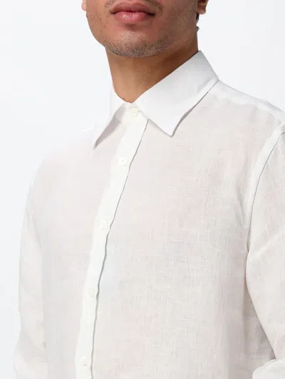 Canali Basic Linen Shirt In White
