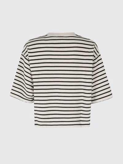 Anine Bing Womens Blk Stripe French Terry Myers Cropped Cotton-blend T-shirt Xs In Neutral