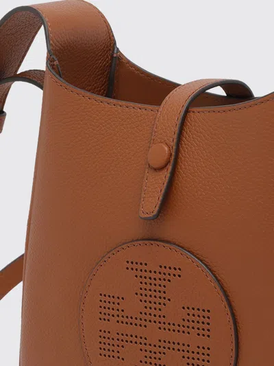 Tory Burch Perforated-logo Leather Cross Body Bag In Brown
