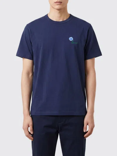 Kenzo Tulip Embroidered Cotton T-shirt In Blue