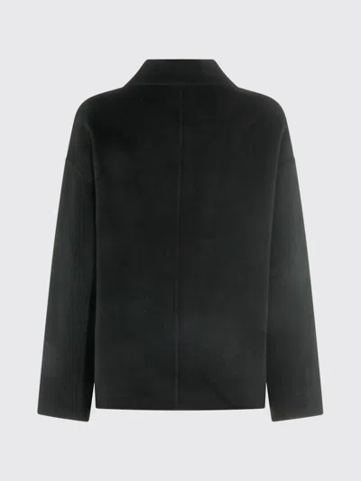 Anine Bing Button Detail Coat Collared Design Pockets In Black