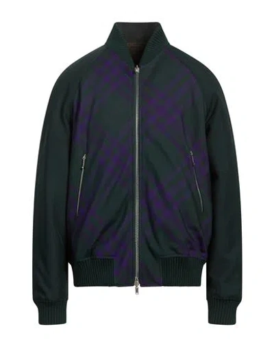 Burberry Check Reversible Bomber Jacket In Black