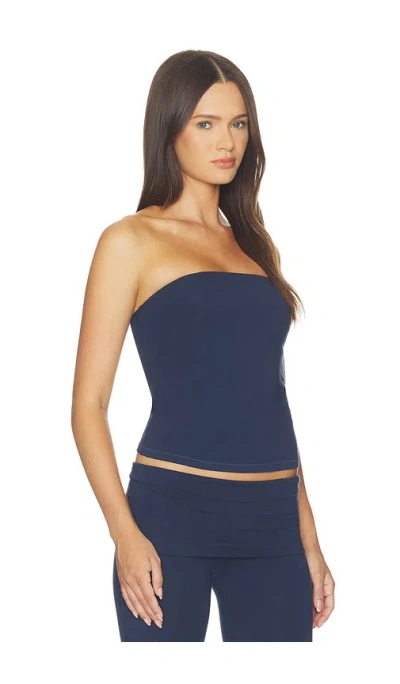 Skims Stretch Cotton Jersey Tube Top In Blue