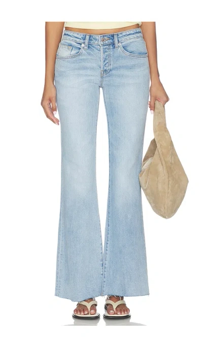 Good American Womens Indigo1288 Vintage Low Relaxed Flare-leg Denim Jeans In Blue