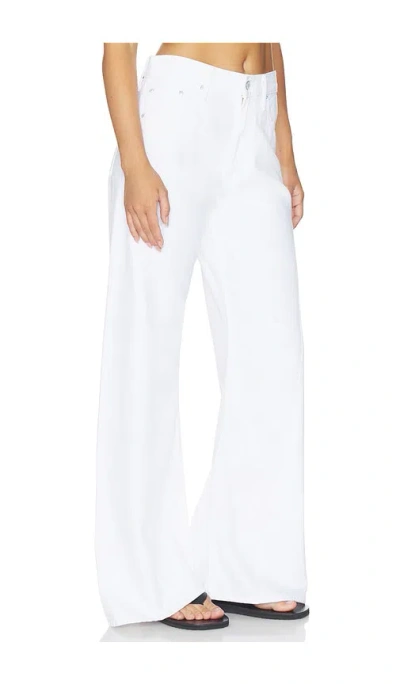 Mother The Lemon Twist Skimp High Rise Wide Leg Jeans In Pinch Of Salt In White