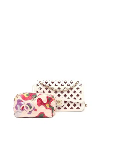 Pre-owned Chanel Mini Rectangular 2021 See Through Flap Bag In White