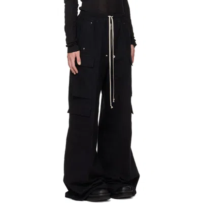 Rick Owens Black Concordians Tailored Cargobelas Cargo Pants In Black