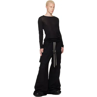 Rick Owens Black Concordians Tailored Cargobelas Cargo Pants In Black