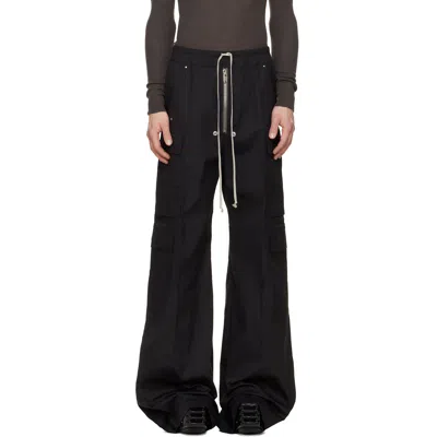 Rick Owens Black Concordians Tailored Cargobelas Cargo Pants In Black