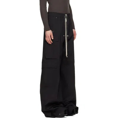 Rick Owens Black Concordians Tailored Cargobelas Cargo Pants In Black