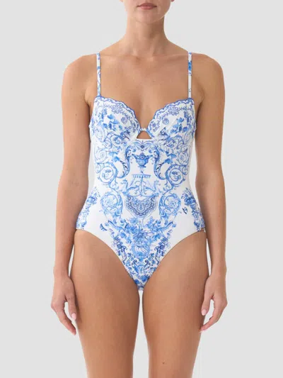 Camilla Continuous Underwire Moulded Cup One Piece Ceramic Panoramic In Blue
