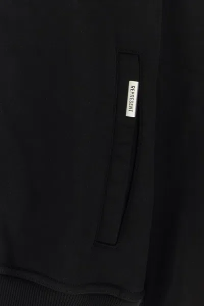 Represent Mens Black Owners Club Brand-print Relaxed-fit Cotton-jersey Hoody Xxl In Black