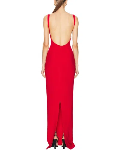 Vera Dolini Solid Maxi Dress In Red