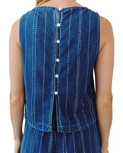 Bella Dahl Sleeveless Button Back Top In Blue