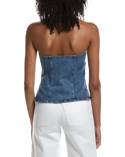 Current Elliott Current/elliott Strapless Button Front Bustier In Blue