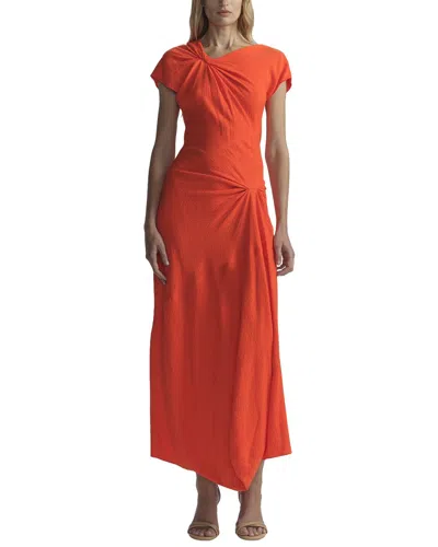 A.l.c Willa Textured Crepe Midi Dress In Persimmon In Orange