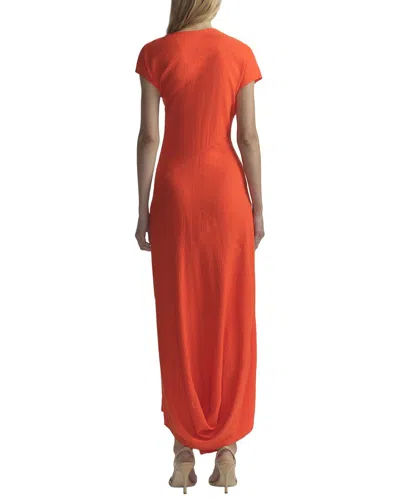 A.l.c Willa Textured Crepe Midi Dress In Persimmon In Orange