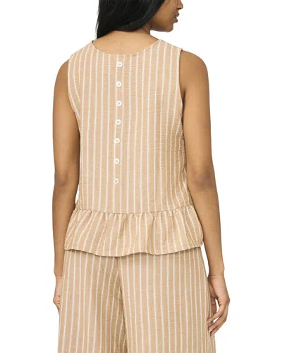 Vince Camuto Solid Ruffle Peplum Top In Gray