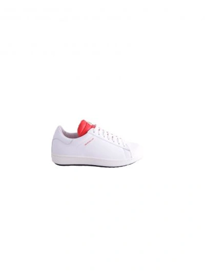Shop Moncler Joachin Sneakers In Bianco/rosso