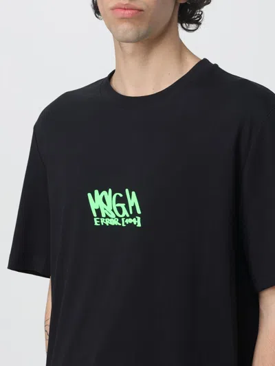 Msgm Logo Printed Crewneck T-shirt In Black