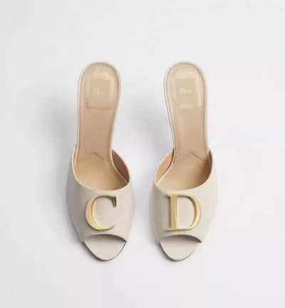 Dior Initials Heeled Slide In White