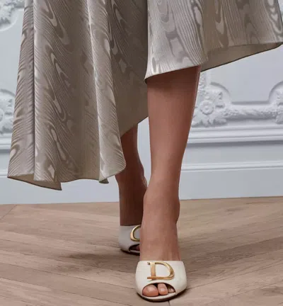 Dior Initials Heeled Slide In White