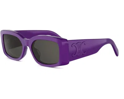 Celine Triomphe 53mm Rectangular Sunglasses In Purple