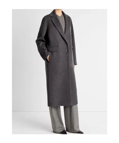 Vince Wool-blend Single-breasted Coat In Gray