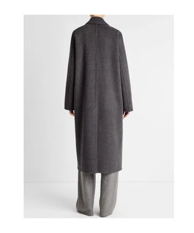 Vince Wool-blend Single-breasted Coat In Gray