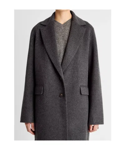 Vince Wool-blend Single-breasted Coat In Gray