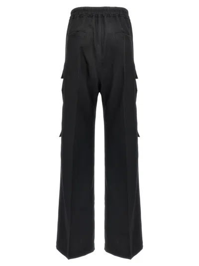 Rick Owens Womens Black Cargobelas Wide-leg Satin Trousers In Black