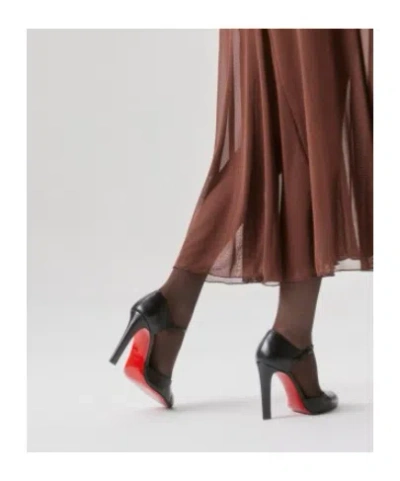 Christian Louboutin 100mm Fanny Demie Leather Ankle-strap Pumps In Black