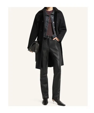 Courrèges Double-breasted Oversized Coat In Black
