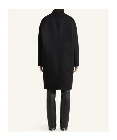 Courrèges Double-breasted Oversized Coat In Black