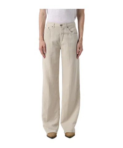 Dondup Five-pocket Belt-loop Jeans In Neutral