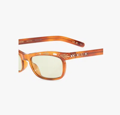 Valentino Eyewear Rectangular Frame Sunglasses In Orange