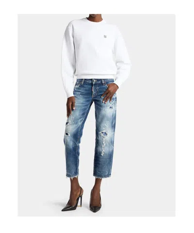 Dsquared2 Long-sleeved Sweatshirt In White