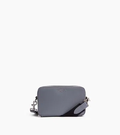 Le Tanneur Emile Small 2-compartment Shoulder Bag In Signature T Leather In Blue