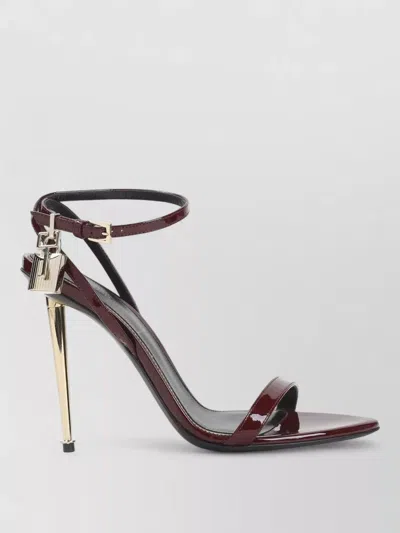 Tom Ford Red Ankle-strap Heels In Brown
